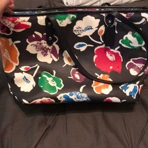 Used once coach floral small tote bag